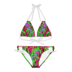 Leafs Neon & Tye Dye Strappy Bikini Set (AOP)