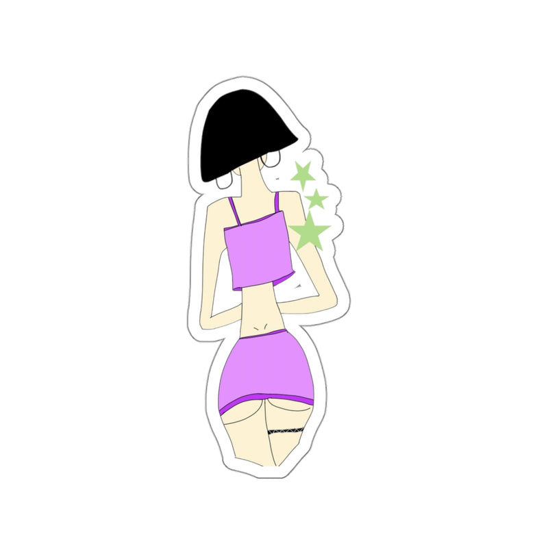 Sexy Girl In Purple Kiss-Cut Stickers