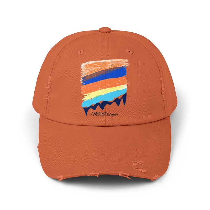 Color Sketch Lines Unisex Distressed Cap