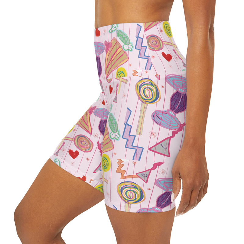 Sweet Treats High Waisted Yoga Shorts (AOP)