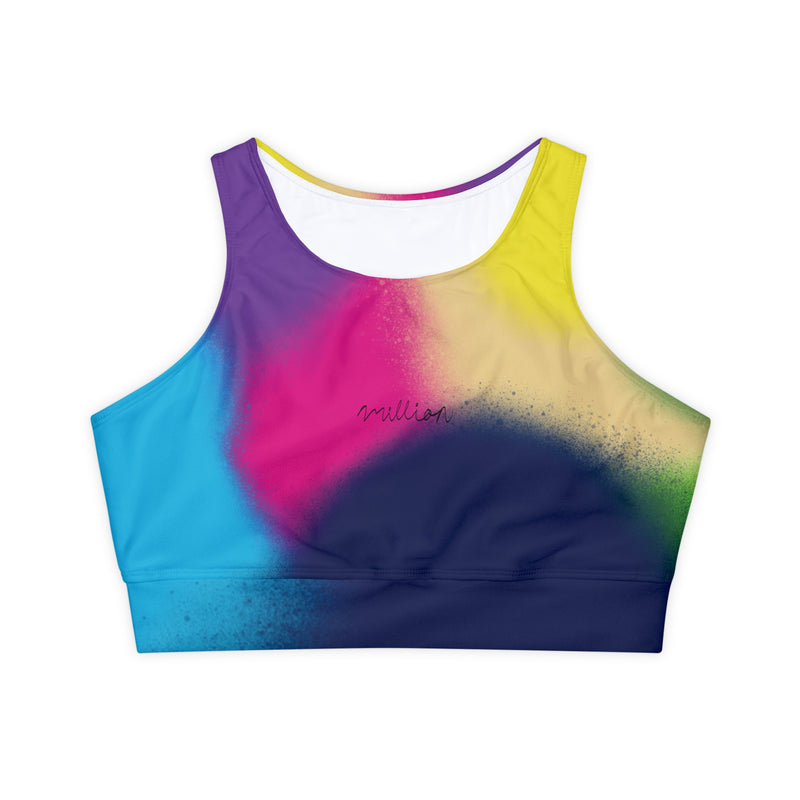 Spray Nozzle Print Fully Lined, Padded Sports Bra (AOP)