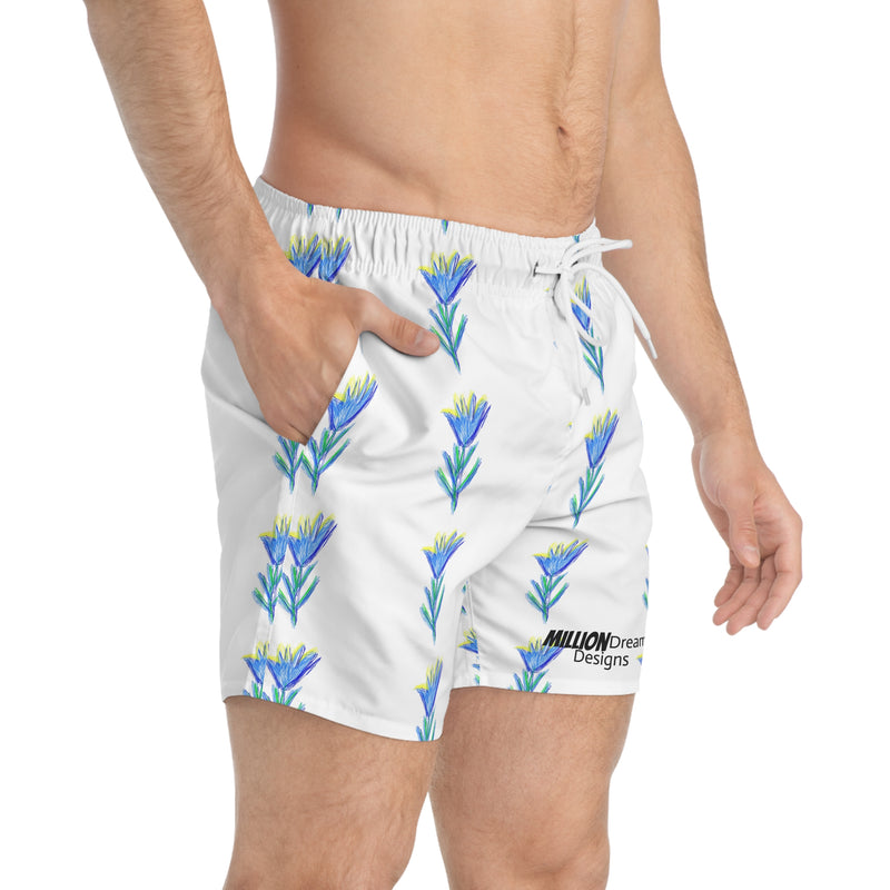 Blue Flower Swim Trunks (AOP)