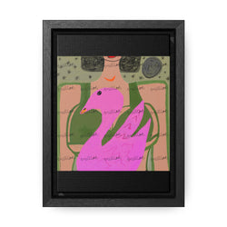 Lady & Flamingo Vertical Frame