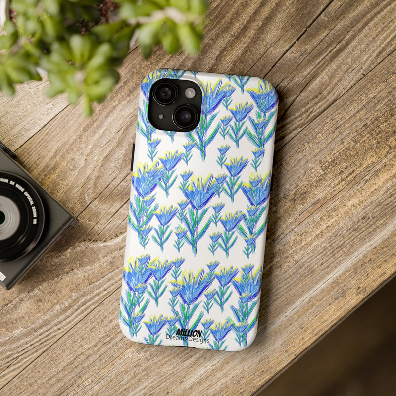 Blue Flower AOP Tough Phone Case