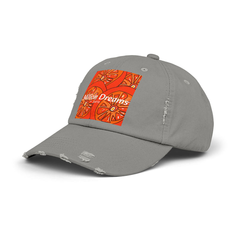 Tangie Orange Unisex Distressed Cap