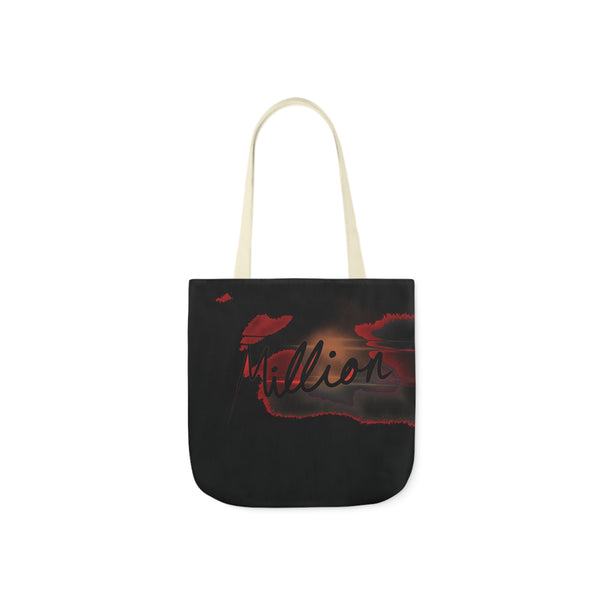 Fiery Million Print Canvas Tote Bag, 5-Color Straps