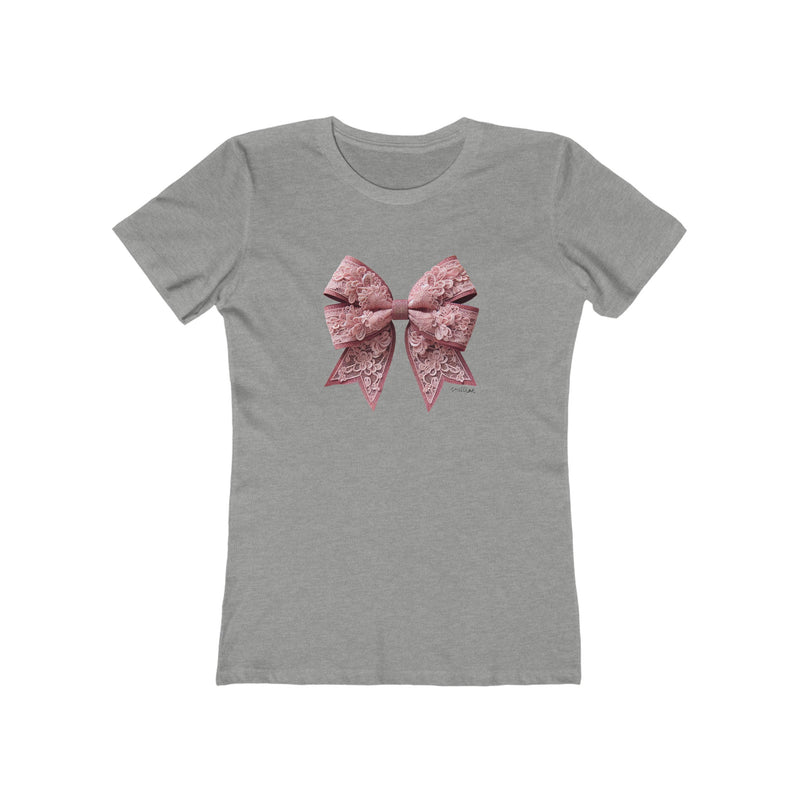 Lace Bow Boyfriend Tee for Women