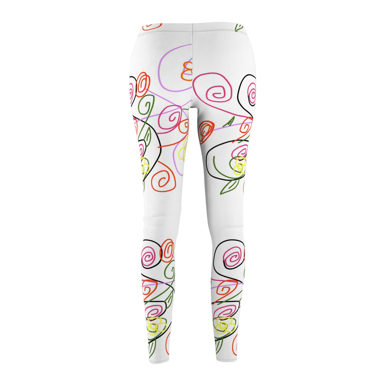 Floral Lines  Women's Cut & Sew Casual Leggings (AOP)