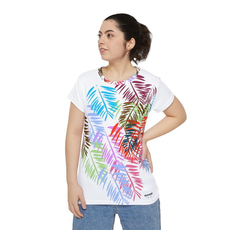 Diff color Leafs Women's Short Sleeve Shirt (AOP)