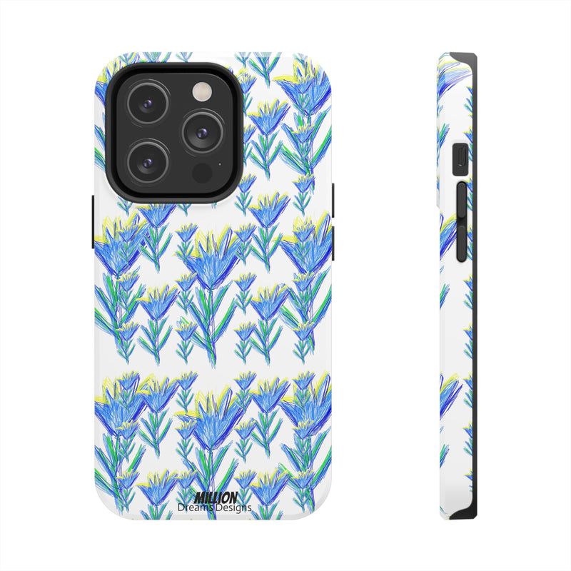 Blue Flower AOP Tough Phone Case