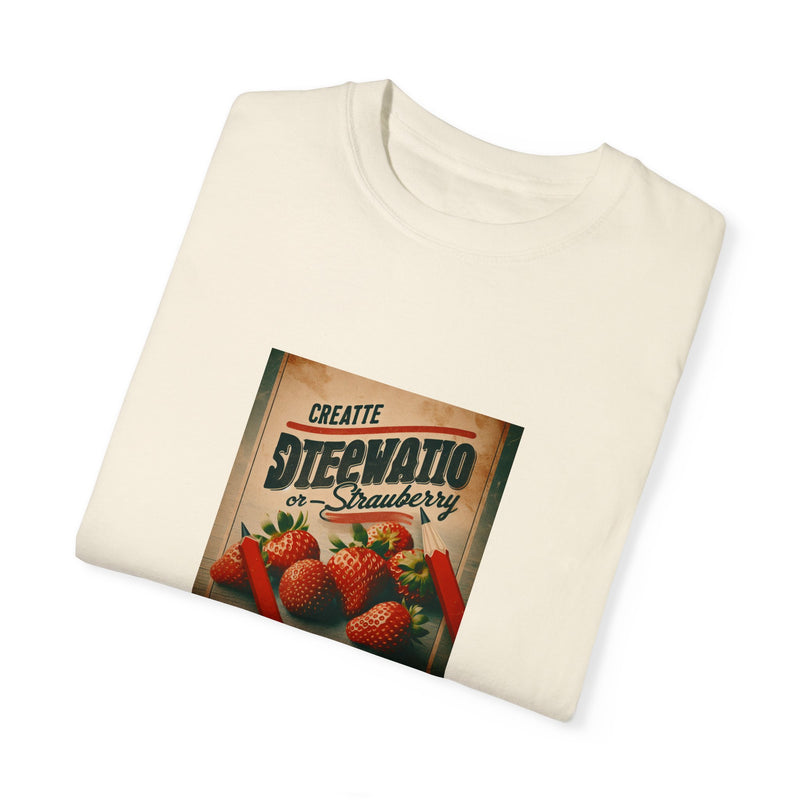 Strawberry Design Unisex Garment-Dyed T-shirt