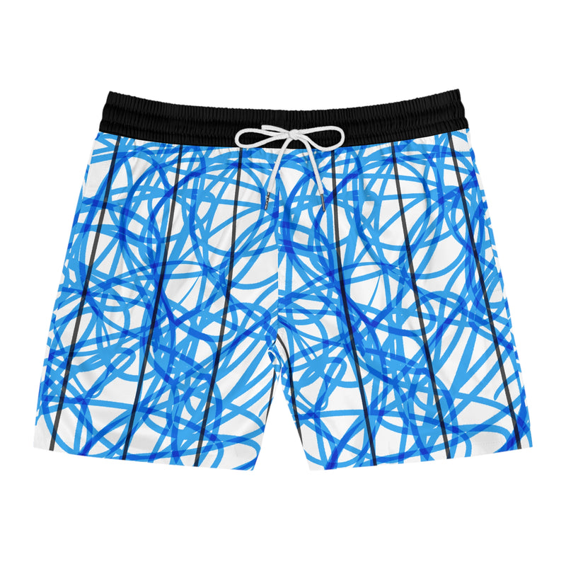 Swirl Grilled Men's Mid-Length Swim Shorts (AOP)