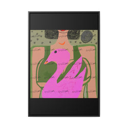 Lady & Flamingo Vertical Frame