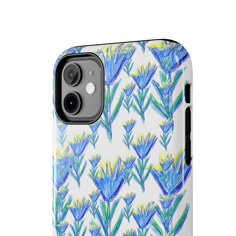 Blue Flower AOP Tough Phone Case