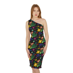 Cute Flower Print Shoulder Dress (AOP)