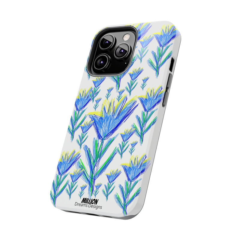 Blue Flower AOP Tough Phone Case