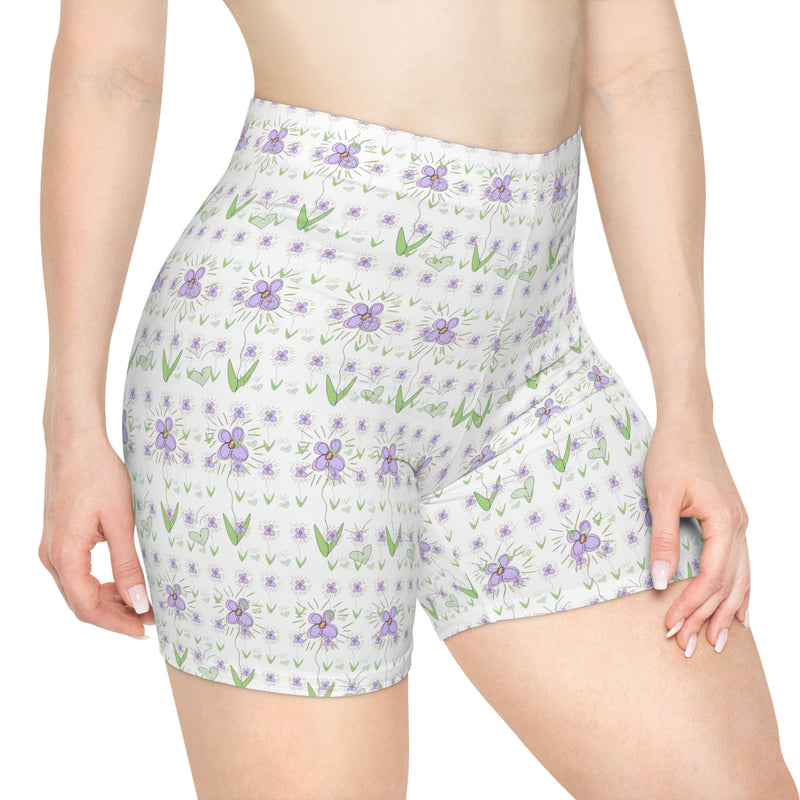 Lavender Flowers Women's Biker Shorts (AOP)