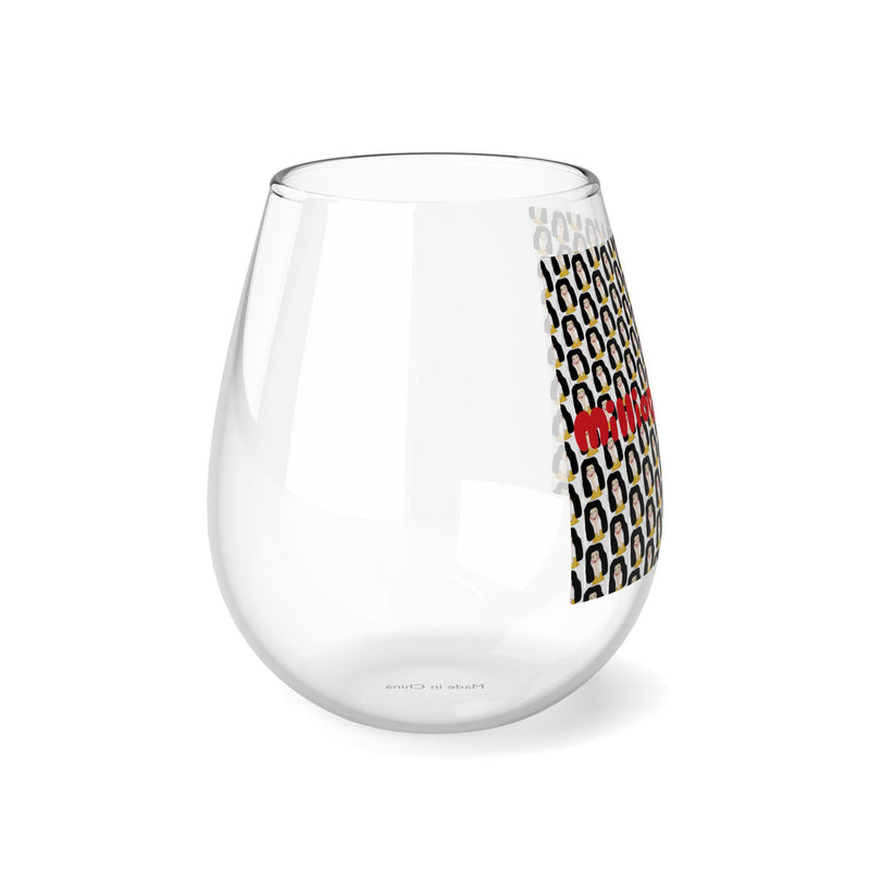 Lady face Stemless Wine Glass, 11.75oz