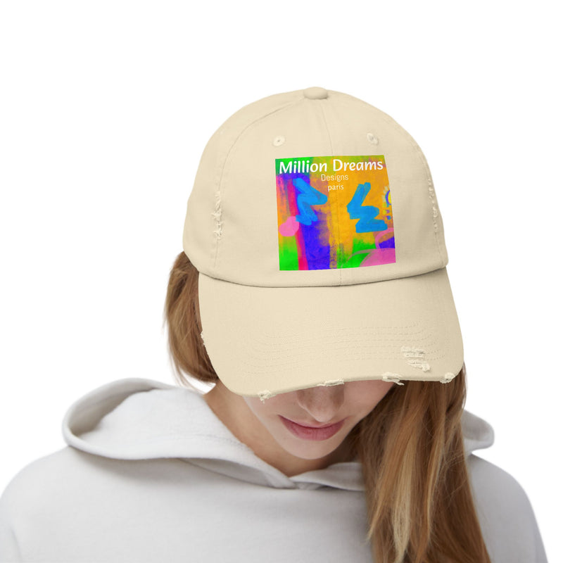 Neon Unisex Distressed Cap