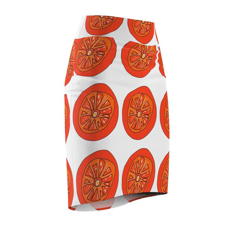 Tangie Orange Women's Pencil Skirt (AOP)