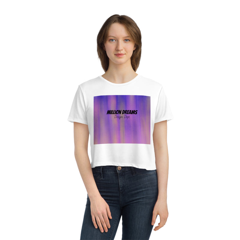 Sketch print Women's Flowy Cropped Tee