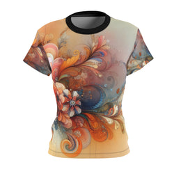 orange Pastel Print Women's Cut & Sew Tee (AOP)