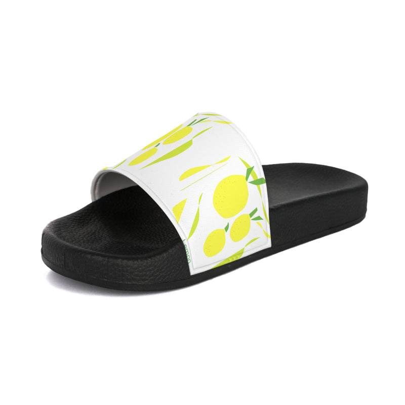 Lemon Yellow Men's PU Slide Sandals