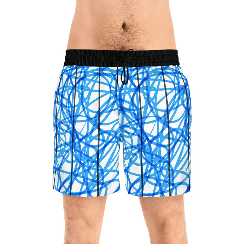 Swirl Grilled Men's Mid-Length Swim Shorts (AOP)