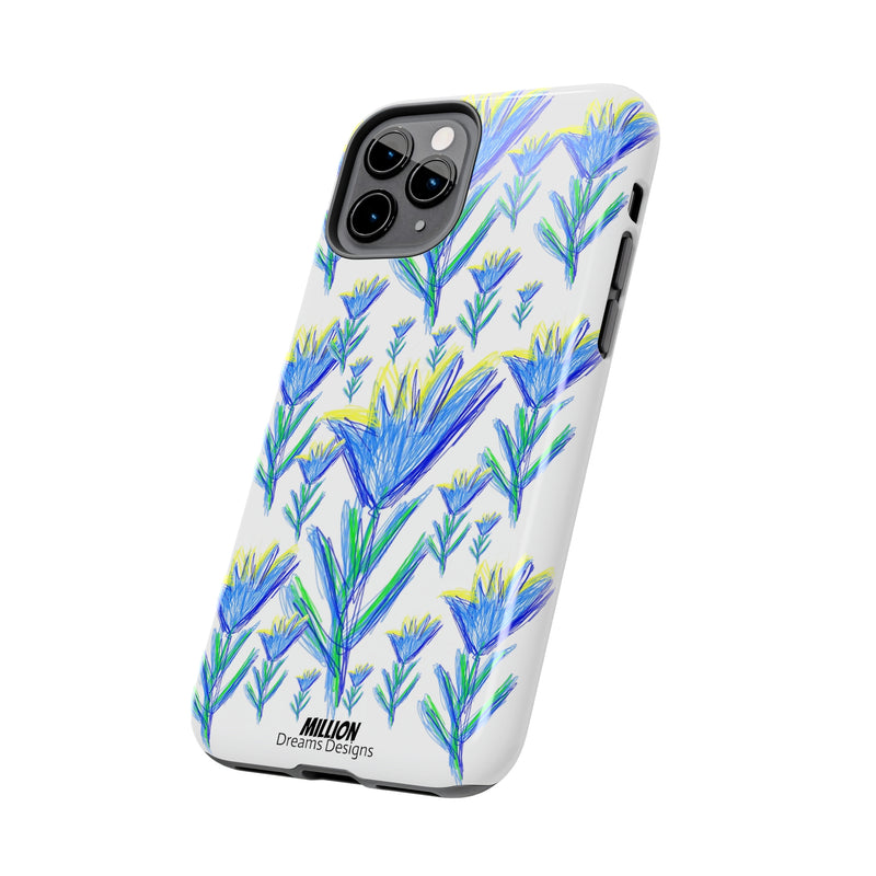 Blue Flower AOP Tough Phone Case