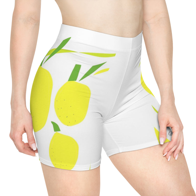 Lemon Yellow Women's Biker Shorts (AOP)