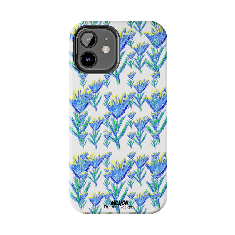 Blue Flower AOP Tough Phone Case