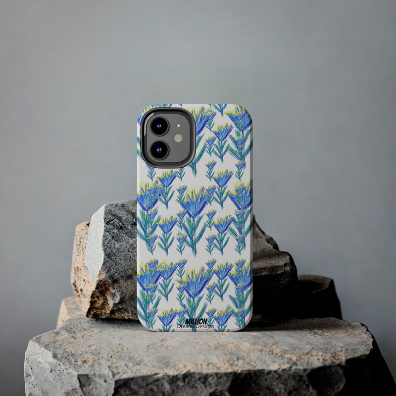 Blue Flower AOP Tough Phone Case