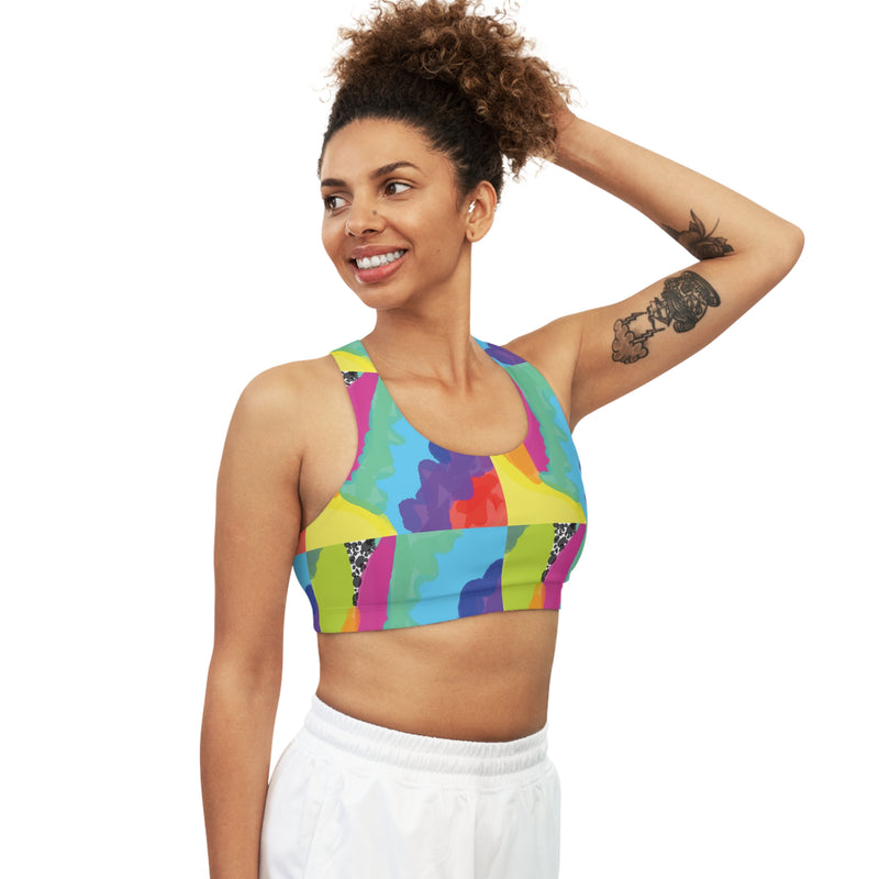 Color Art Seamless Sports Bra (AOP)