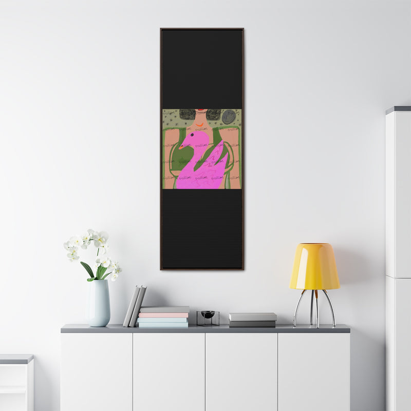 Lady & Flamingo Vertical Frame