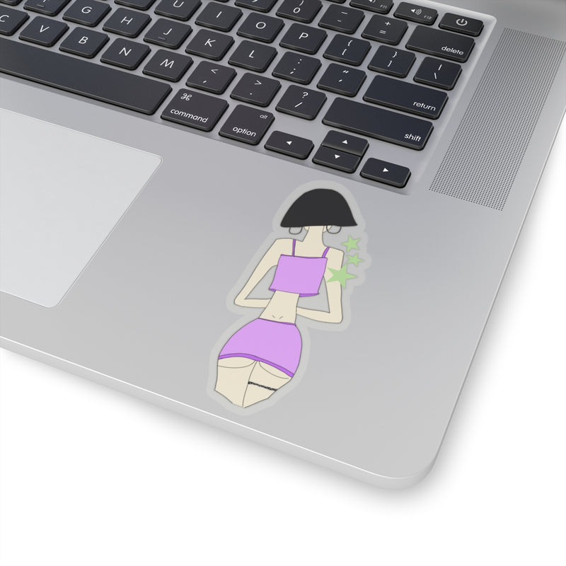 Sexy Girl In Purple Kiss-Cut Stickers