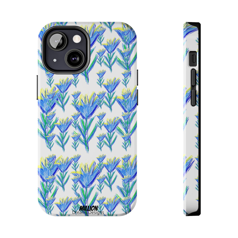 Blue Flower AOP Tough Phone Case