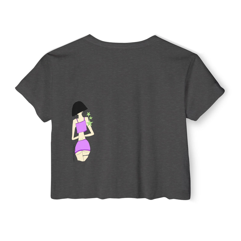 Sexy Girl in Purple Women's Festival Crop Top