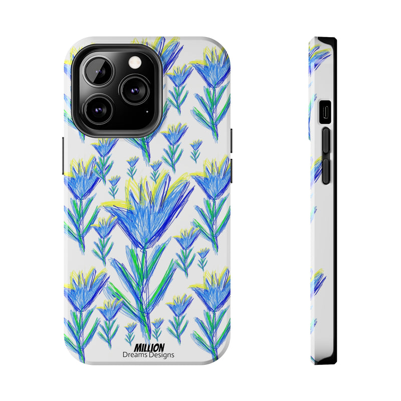 Blue Flower AOP Tough Phone Case