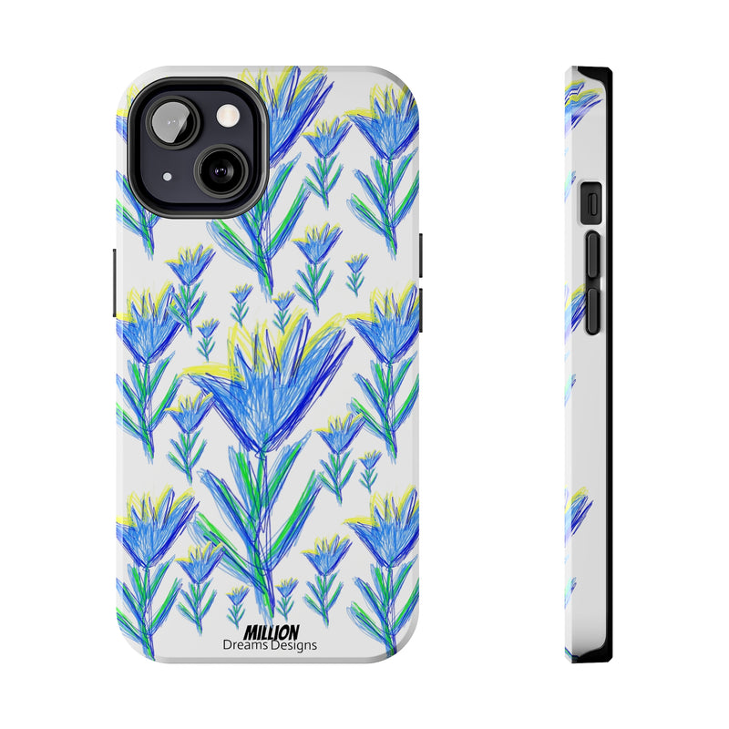 Blue Flower AOP Tough Phone Case