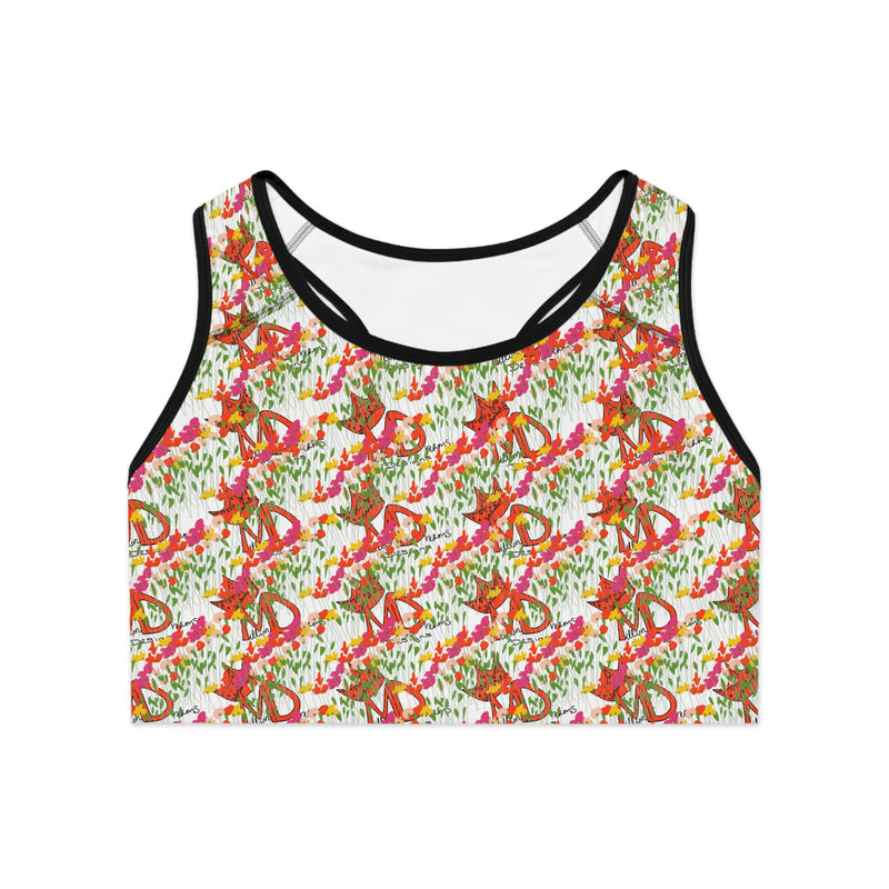 Freestyle flowers & logo Sports Bra (AOP)