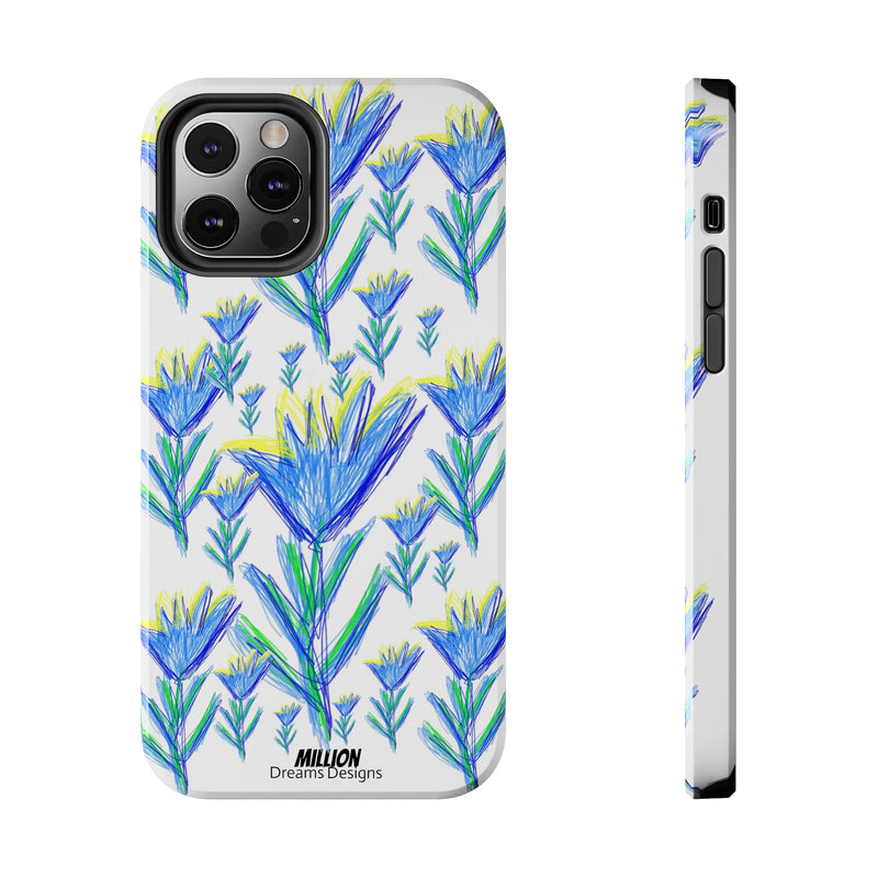 Blue Flower AOP Tough Phone Case