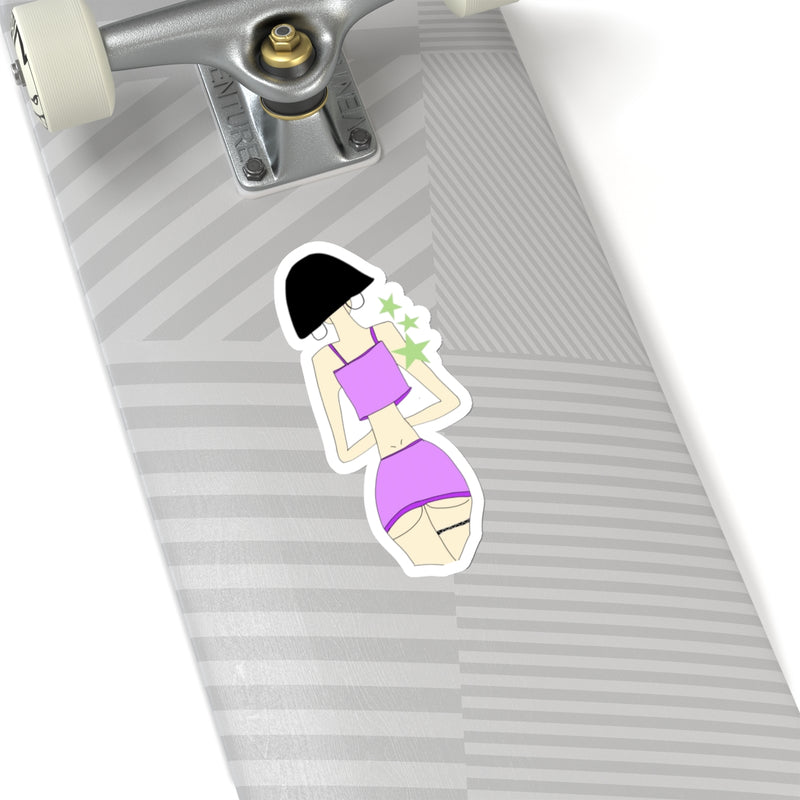 Sexy Girl In Purple Kiss-Cut Stickers