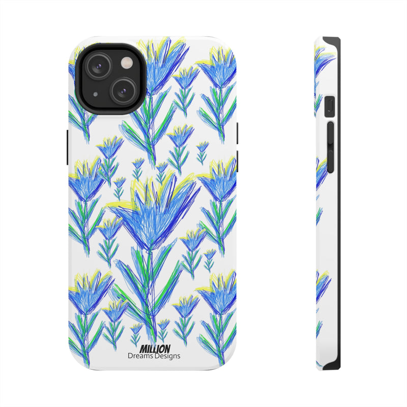 Blue Flower AOP Tough Phone Case