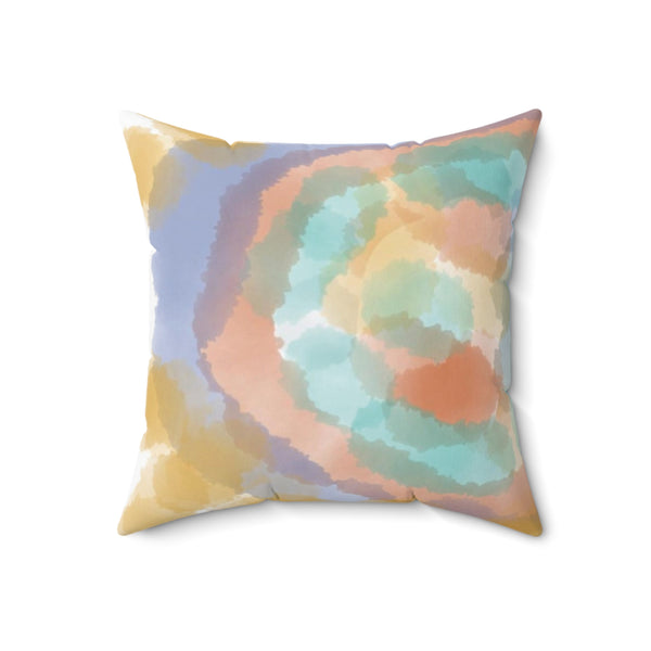 Watercolor Pastel Spun Polyester Square Pillow