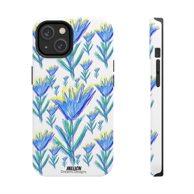 Blue Flower AOP Tough Phone Case