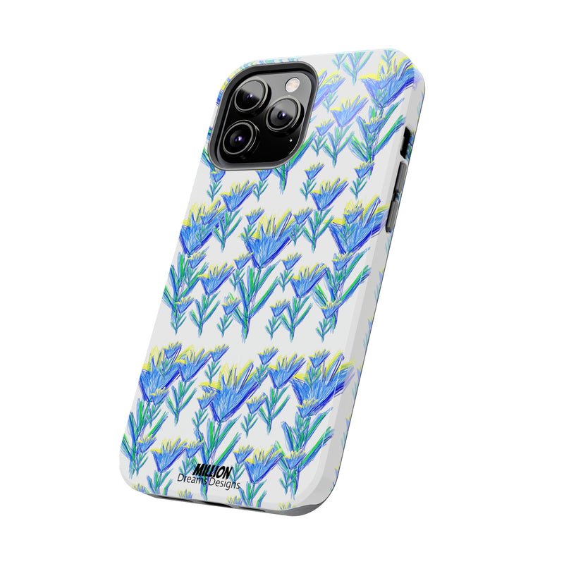 Blue Flower AOP Tough Phone Case