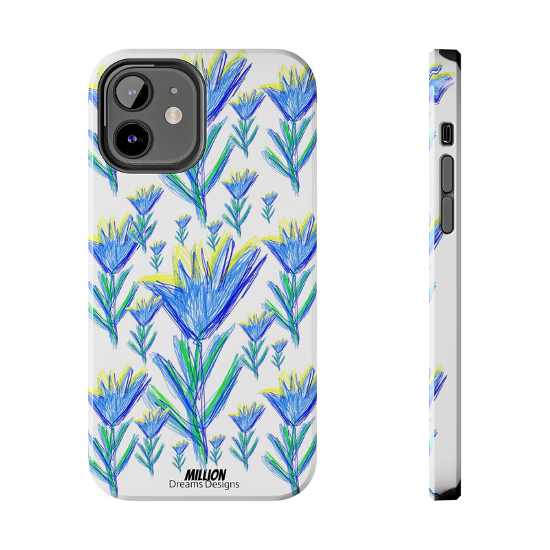 Blue Flower AOP Tough Phone Case