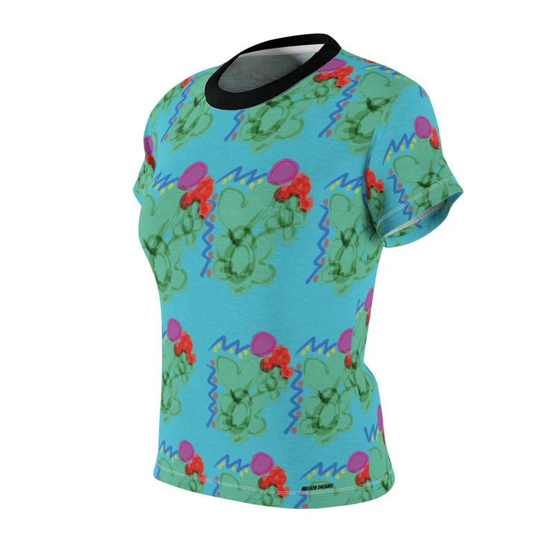 Tropical Seamless Flowers women's Cut & Sew Tee