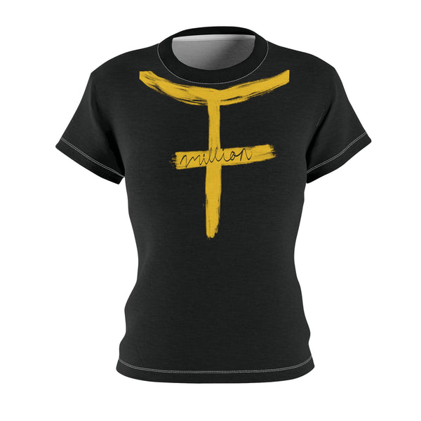 Cross Chain Handrawn Women's Cut & Sew Tee (AOP)