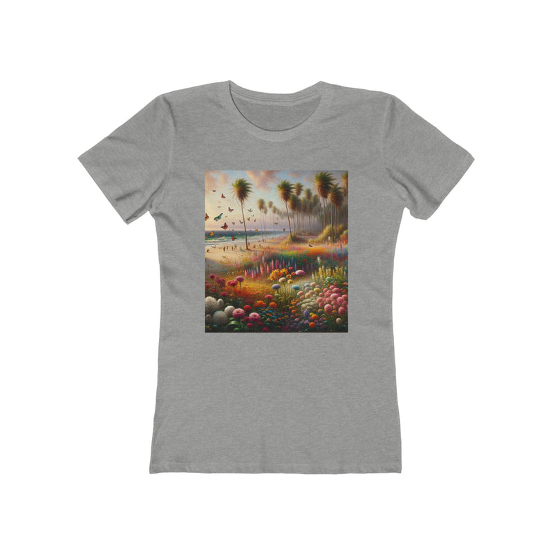 Flowers & Palm Trees Boyfriend Tee for Women